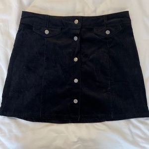 Black corduroy  skirt